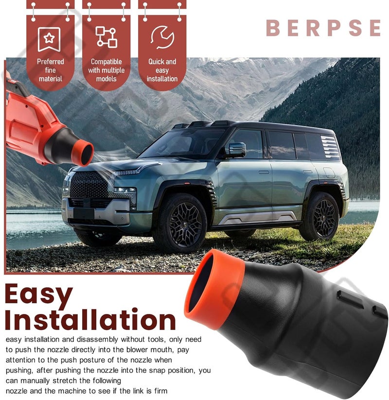 BERPSE Car Drying Nozzle for Milwaukee M18 Leaf Blower of 8" Long Car Drying Blowpipe, Fits 2724-20 & 2728-20 with Red Soft Tip Cover - Image 5